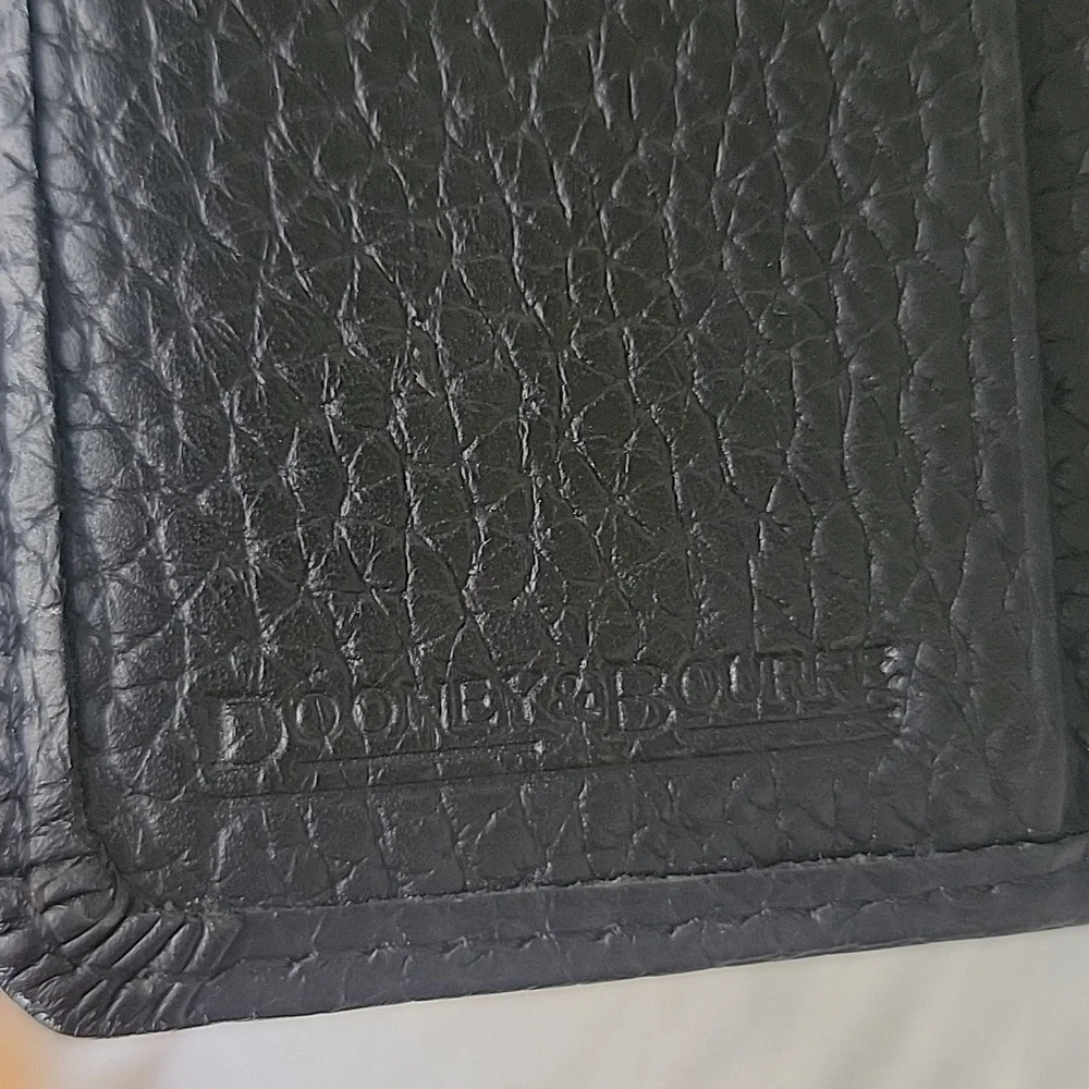 DOONEY‎ & BOURKE Black Small Flap Pebble Grain Snap Closure Coin Pocket Wallet